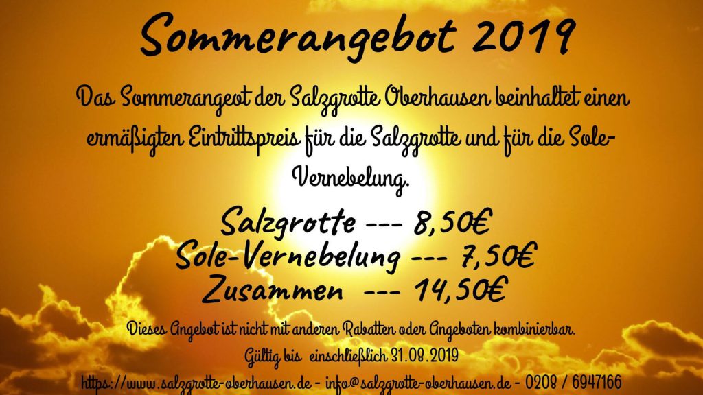 Sommerangebot der Salzgrotte Oberhausen