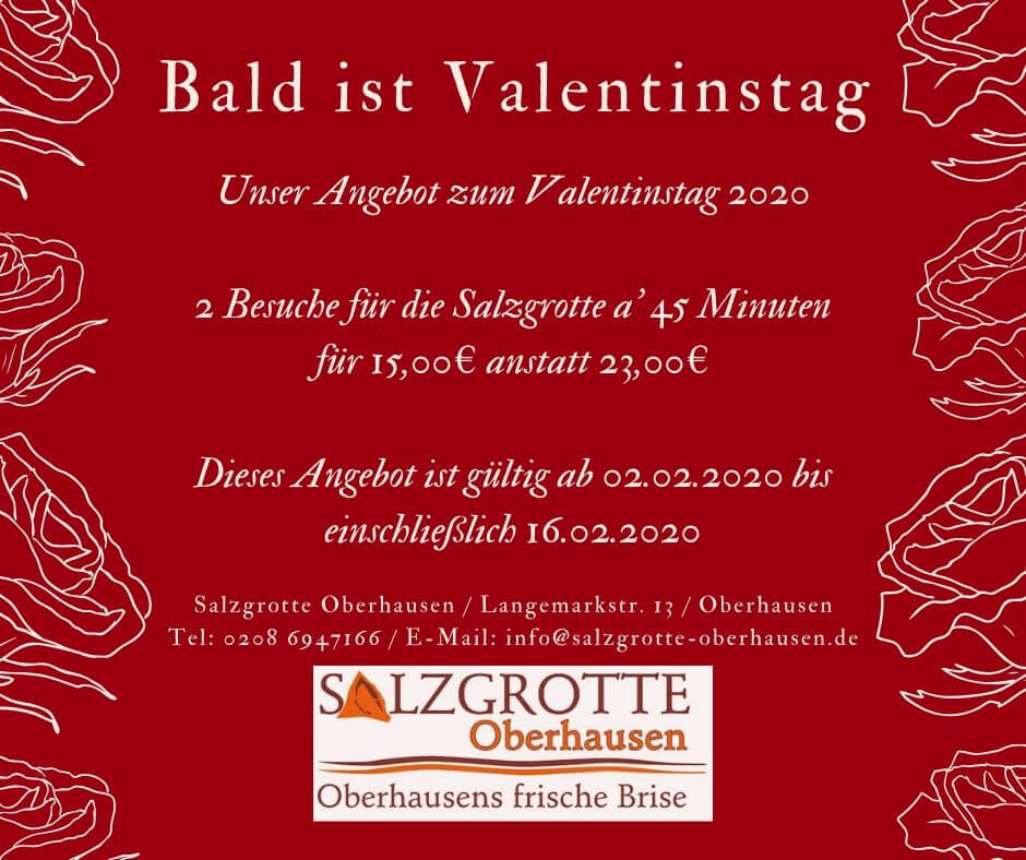 Valentinstags Angebot der Salzgrotte Oberhausen